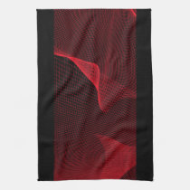 Red Grid Wave kitchen tea towel kitchen towels