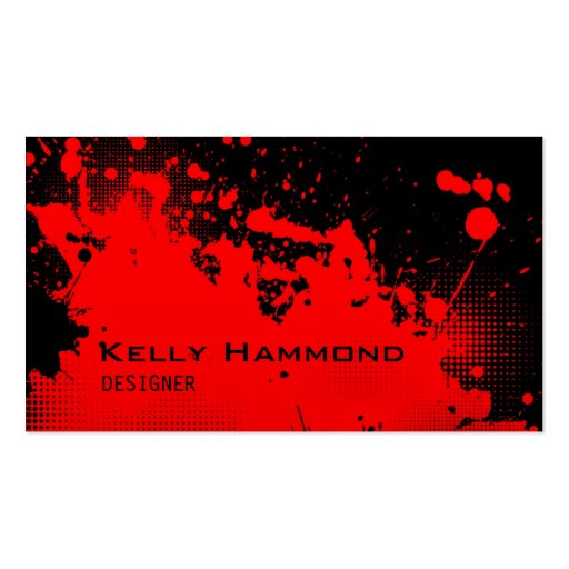 Red Grunge Business Card (front side)