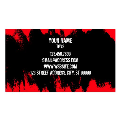 Red Grunge Business Card (back side)