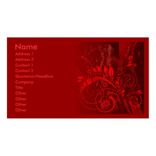 red grunge business cards