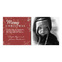 Red Grunge Christmas Photo Card