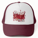 red grunge hats