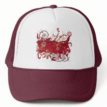 red grunge hats