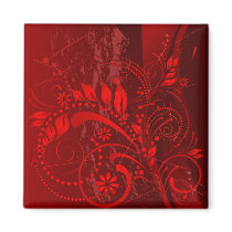 red grunge magnets