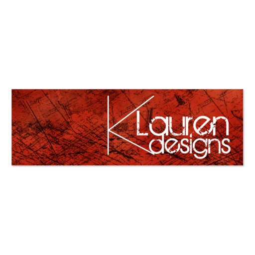 red grunge skinny business card