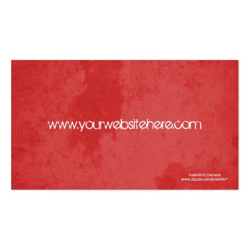 Red Grunge Tattoo Profile Business Card (back side)