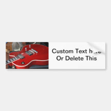 Red guitar on amp bumper sticker