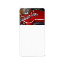 Red guitar on amp custom address label