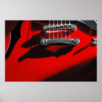Red Guitar Print