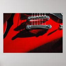 Red Guitar Print
