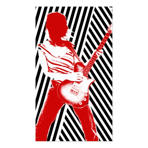 "Red Guitarist" Business Card (front side)
