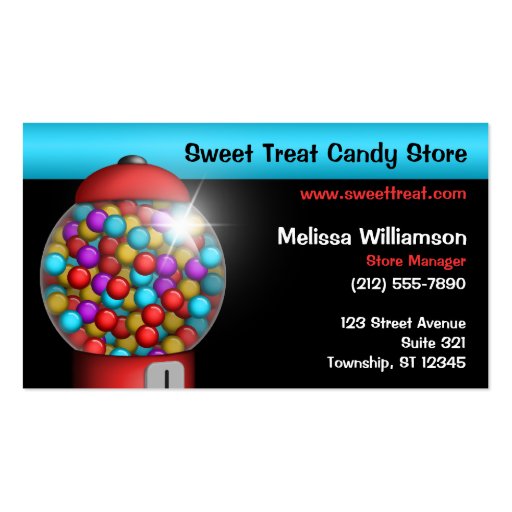 Red Gumball Machine Business Cards