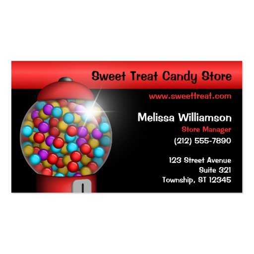 Red Gumball Machine Business Cards