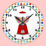 Red Gumball machine wall clock wall clocks