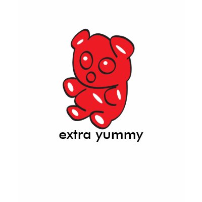 red gummy bear t tee shirts by angryninja