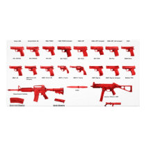 red guns personalized photo card