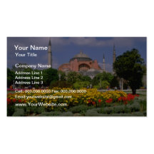 Red Hagia Sophia Museum, Turkey flowers Business Cards