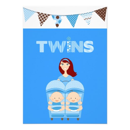 Red Hair  Double the Trouble Twin Boys Invitation