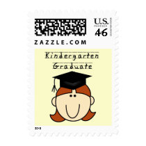 Red Hair GIrl Kindergarten Graduate  Tshirts postage