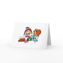 Red Hair Girl With Birthday Gifts T-shirts cards