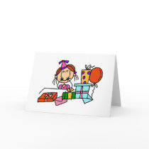 Red Hair Girl With Birthday Gifts T-shirts cards