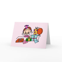 Red Hair Girl With Birthday Gifts T-shirts cards