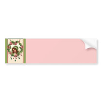 RED HAIR, HEART & GREEN BONNET by SHARON SHARPE bumper stickers by sharonsharpe RED HAIR, HEART & GREEN BONNET by SHARON SHARPE bumper stickers