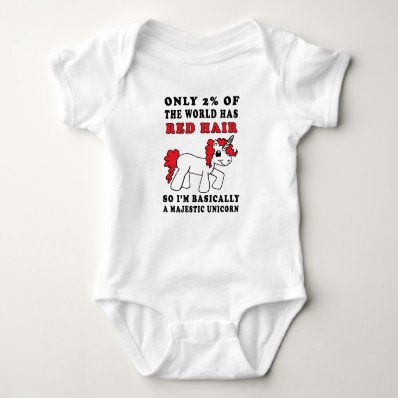 Red Hair Majestic Unicorn Baby One Piece Infant Creeper