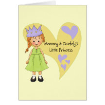 Red Hair Mommy and Daddy's Princess Greeting Cards