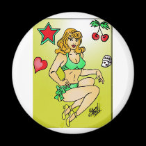 red hair pin up magnets by Chocolate_honeybee red hair pin up magnets