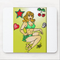 red hair pin up mousepads by Chocolate_honeybee red hair pin up mousepads