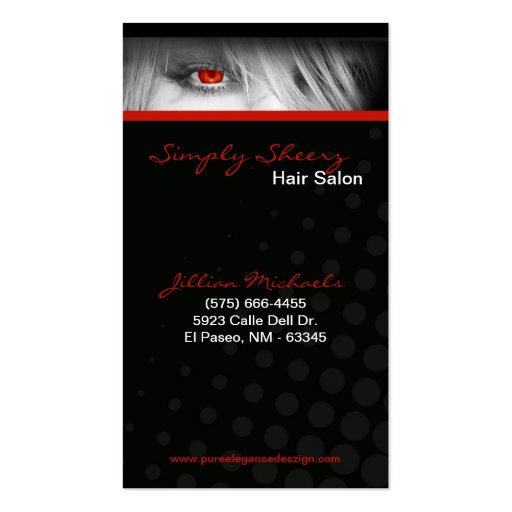 Red Hair Salon Beauty Shop Boutiq Business Card