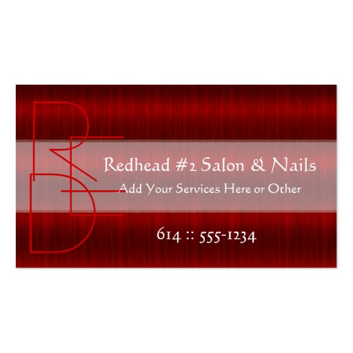 Red Hair Salon Stylist Hair Beauty Business Cards (front side)