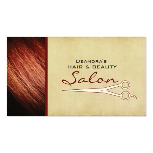 Red Hair Stylist Salon Appointment Business Card (front side)