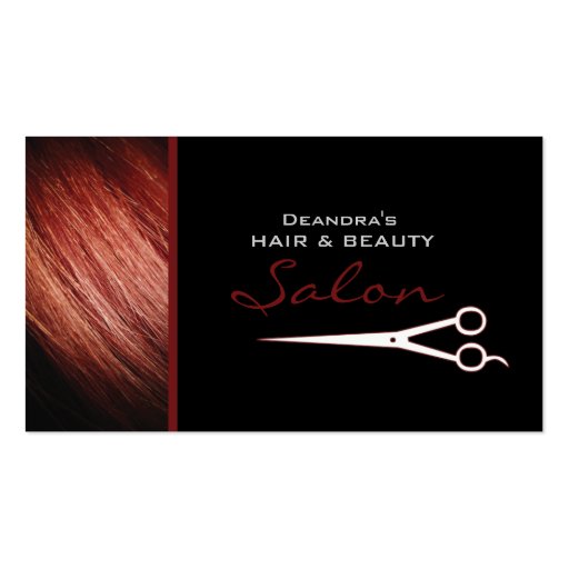 Red Hair Stylist Salon Appointment Business Card (front side)
