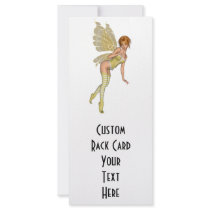 Red Haired 3D Pixie - Yellow Green Outfit Rack Card