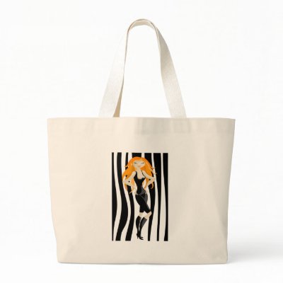 red-haired canvas bags by VioDeSign