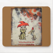 Red Haired Dino Girl Mousepad mousepads