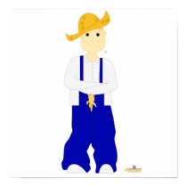 Red Haired Frowning Farmie Blue Pants posters