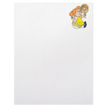 red haired girl yellow dress letterhead template