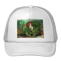Red Haired Mermaid Baseball Hat