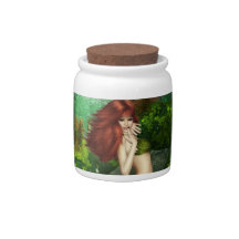 Red Haired Mermaid  Candy Jar