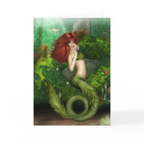 Red Haired Mermaid Greeting Card