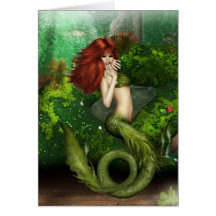 Red Haired Mermaid Greeting Card