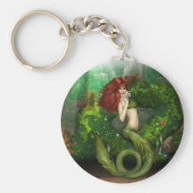 Red Haired Mermaid Keychain