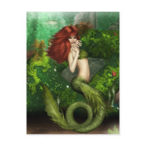 Red Haired Mermaid Postcard