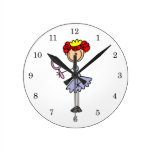 Red Haired Princess Round Wallclock