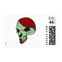 Red Haired Skull postage