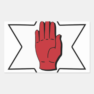 ulster hand red rectangular sticker stickers gifts zazzle