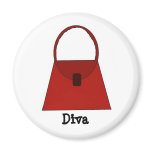 Red Handbag - Diva Refrigerator Magnet